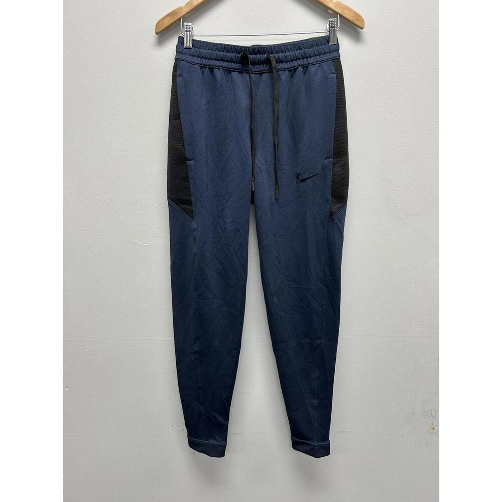 Nike Men's Blue and Black Joggers with Drawstring Waist